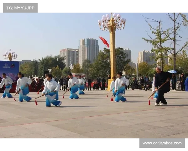 老年太极拳方队表演,彰显全民健身